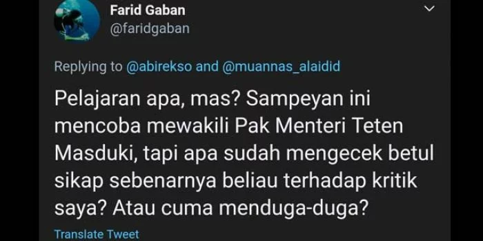 Dituduh Founder SAS Institute Abi Rekso, Farid Gaban: Sampeyan Ini Coba Mewakili Pak Menteri?