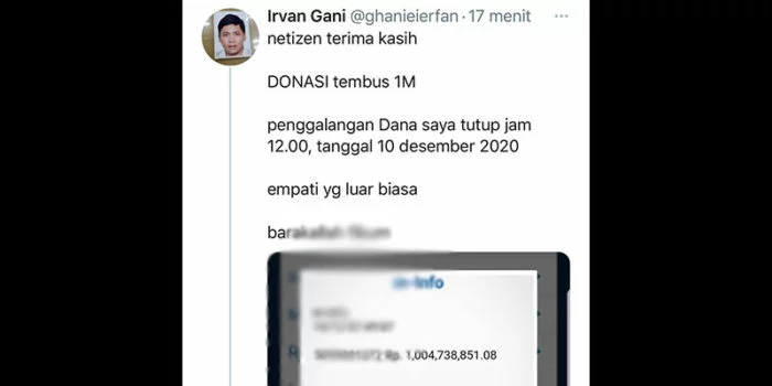 Warganet Galang Donasi untuk 6 Laskar FPI, Jumlahnya Tengok di Akun Twitternya