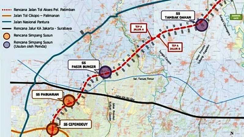 Trase Jalan Tol Akses Patimban yang pembangunannya disiapkan PUPR. Sumber: Biro Komunikasi Publik PUPR