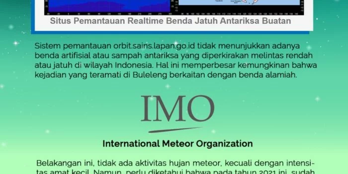 Lapan Sebut Suara Dentuman di Bali Mirip Peristiwa Asteroid Jatuh di Bone