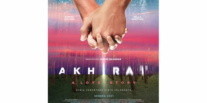 Teaser poster dari film terbaru Adipati Dolken dan Della Dartyan, Akhirat: A Love Story. Foto: Dok BASE Enertainment