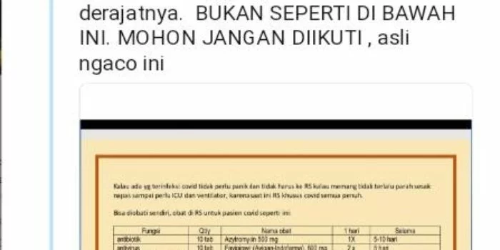 Heboh Resep Azytromycin, Favipiravir Digunakan Dokter di Wisma Atlet Sembuhkan Pasien COVID-19, Faktanya?