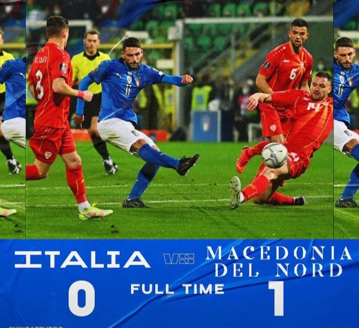 Hasil Kualifikasi Piala Dunia Italia vs Makedonia: Kebobolan di Injury Time, Azzurri Tersingkir