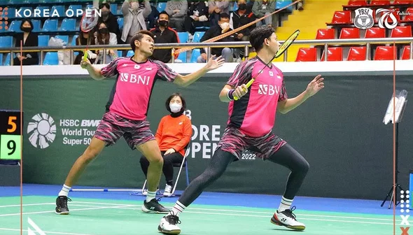 Hasil Korea Open 2022, Bagas Fikri Bakal Saling Bunuh dengan Fajar/Rian di Semifinal