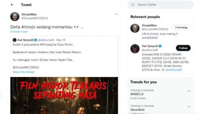 Sewu Dino Bakal Susul Film KKN di Desa Penari