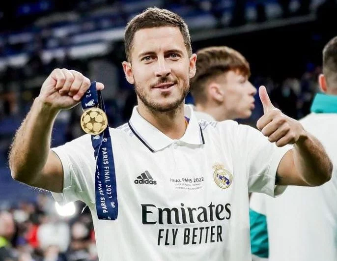 Minim Bermain, Eden Hazard Kebagian Medali Juara Liga Champions bersama Real Madrid