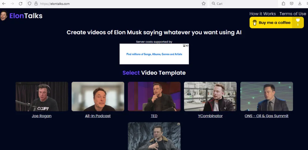 Lagi Viral, Bikin Video Elon Musk Di elontalks.com