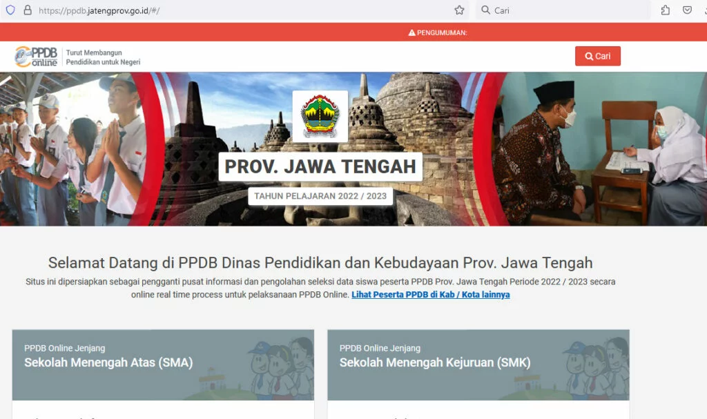 Cara Cek Pengumuman PPDB Jateng 2022, Rilis Hari ini di ppdb.jatengprov.go.id