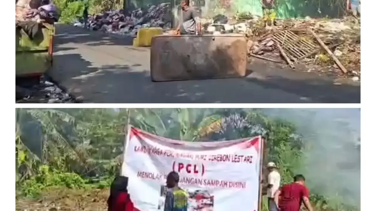 Warga Desa Kecomberan Tutup Jalan Ir Soekarno, Protes Sampah Menumpuk Tak Kunjung Diangkut Sampah