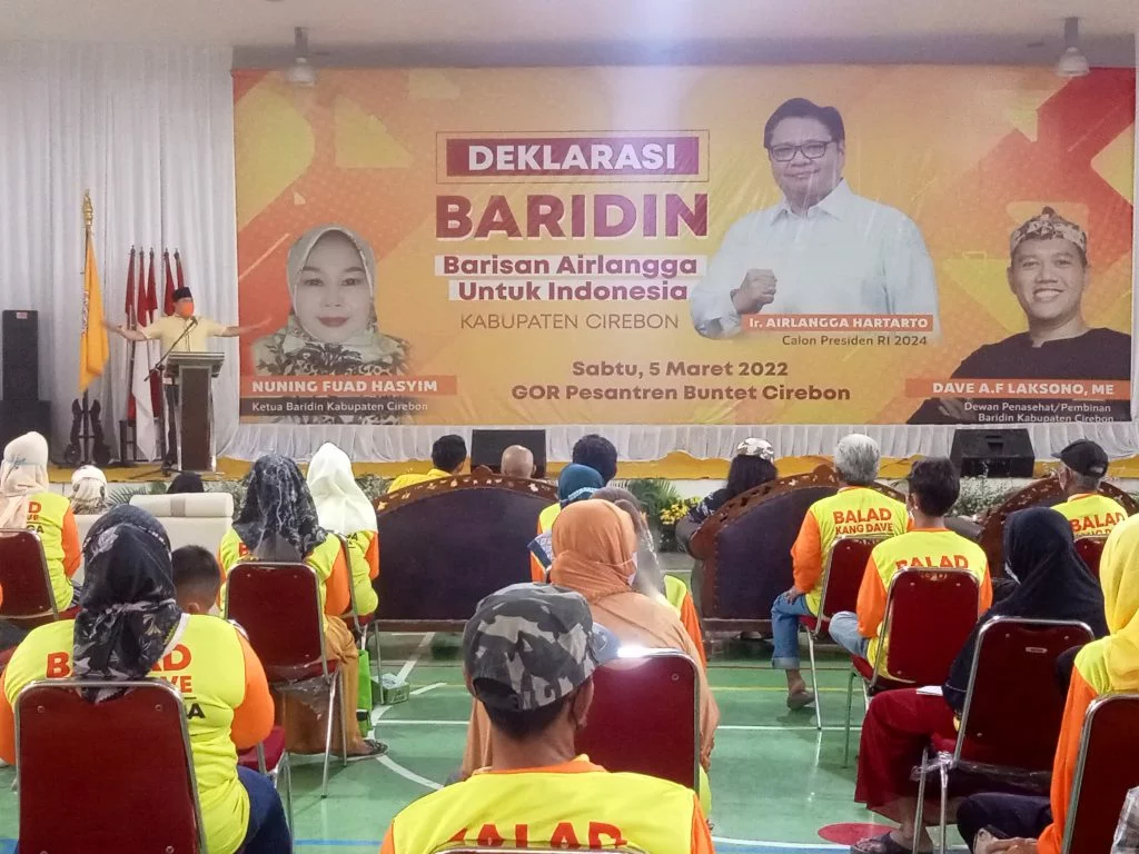 Dukung Airlangga Jadi Presiden, Baridin Kabupaten Cirebon Gelar Deklarasi di GOR Pesantren Buntet