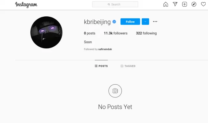 Akun Instagram Kedutaan Besar RI di Beijing Diduga Diretas